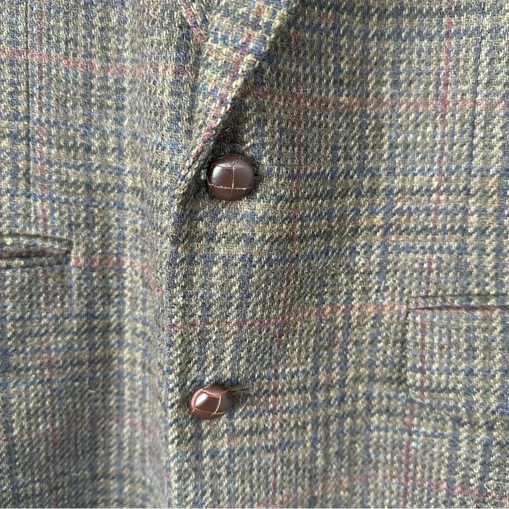 Robert Stock Classics Men’s Sport‎ Coat Size 42 Long Brown Plaid Tweed Old Money